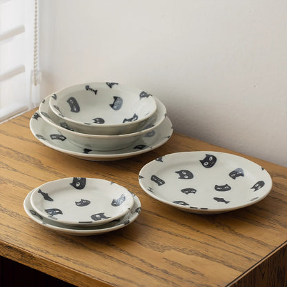 Assiette en céramique avec motif chat noir