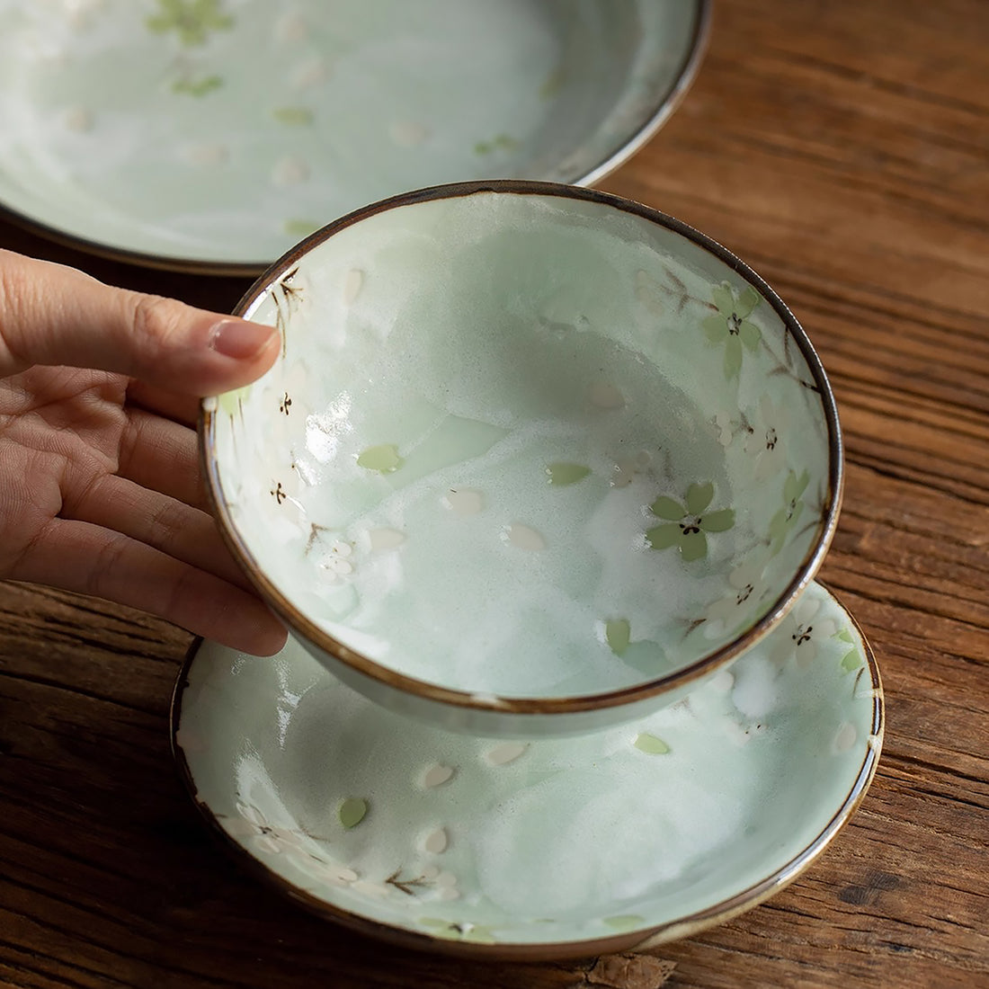 Vaisselle en céramique Minoyaki en Série Sakura d’automne