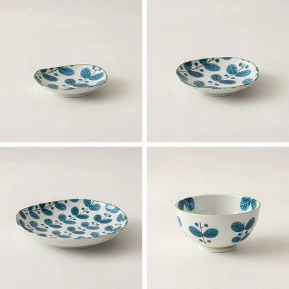 Vaisselle Mino-yaki avec motif feuillage “Forest”