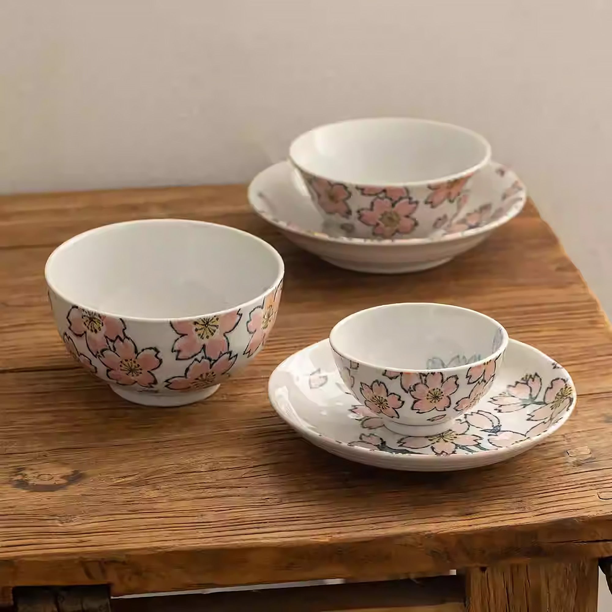 Vaisselle Minoyaki avec motif sakura d&