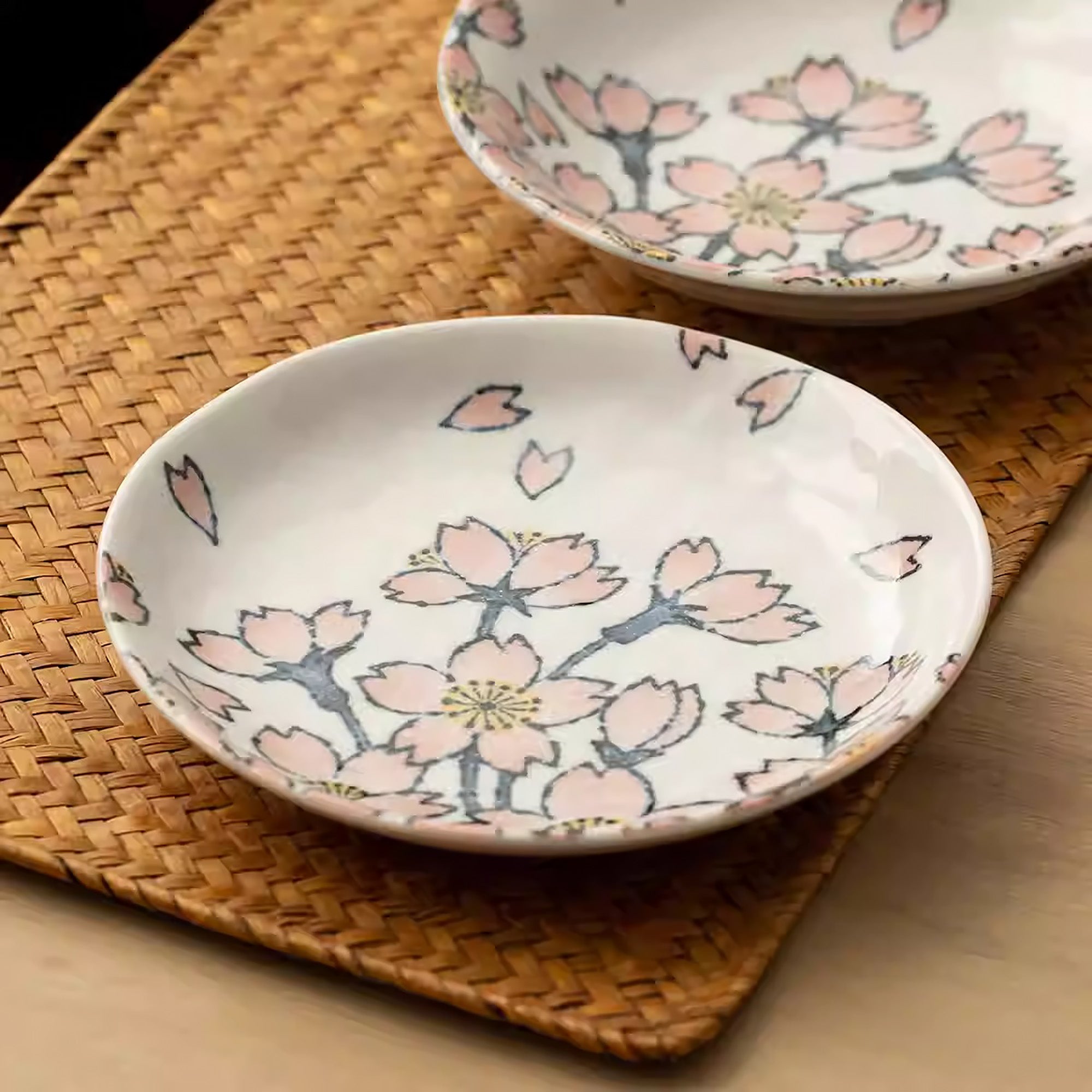 Vaisselle Minoyaki avec motif sakura d&