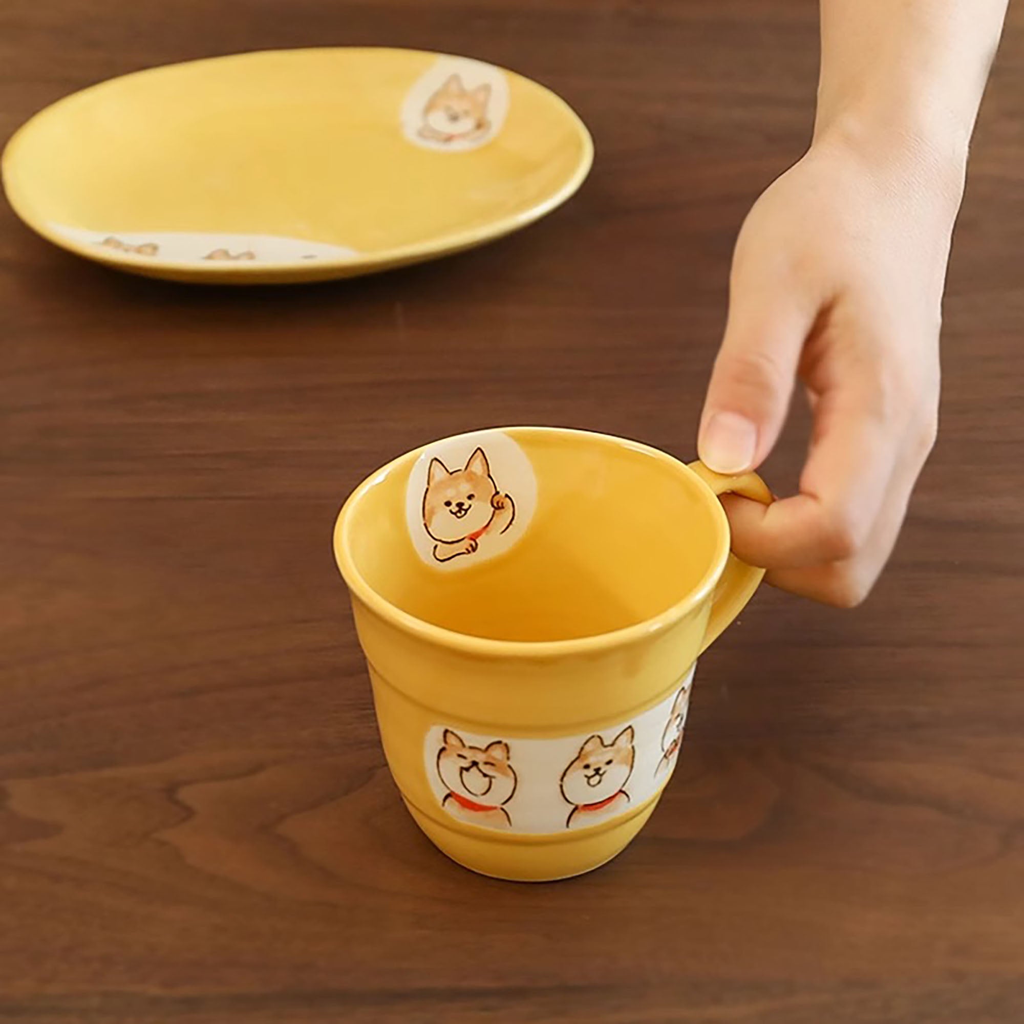 Mug en céramique Setoyaki Shiba Inu