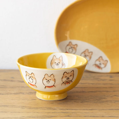 Vaisselle en céramique Setoyaki Shiba Inu