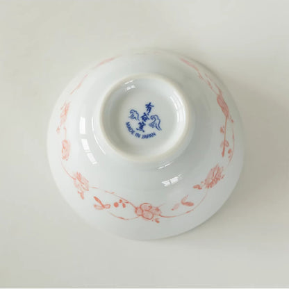 Vaisselle Minoyaki Aka-e motif prunier