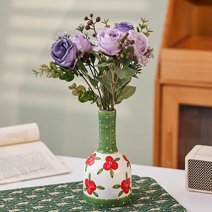 Vase en céramique fait main avec Motifs floraux