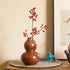 Petite Vase en céramique forme gourde brun rustique