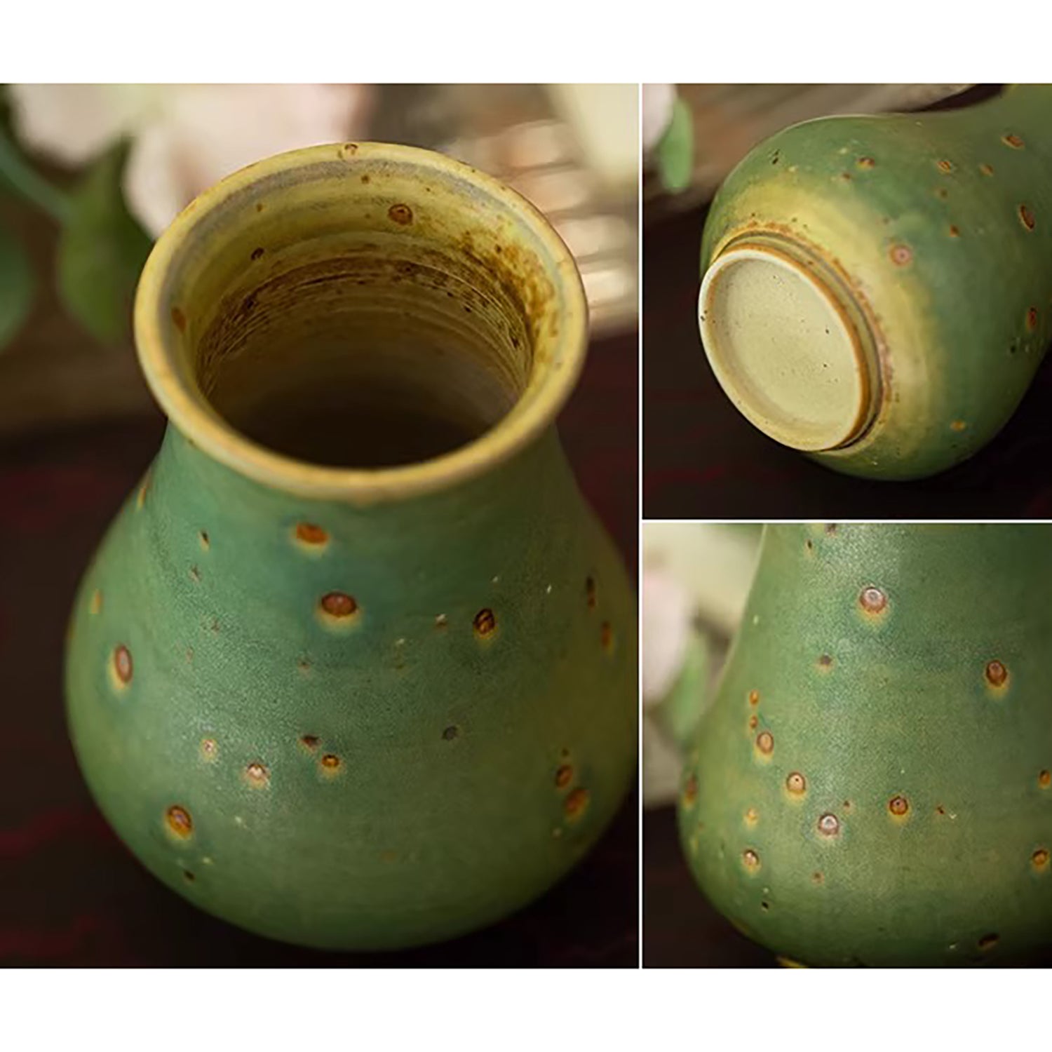 Vase en céramique artisanale style wabi-sabi