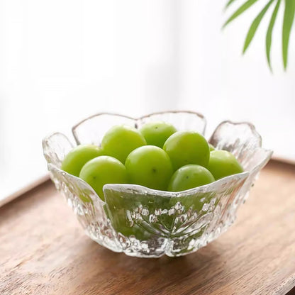 Bol en verre motif fleur bord irrégulier