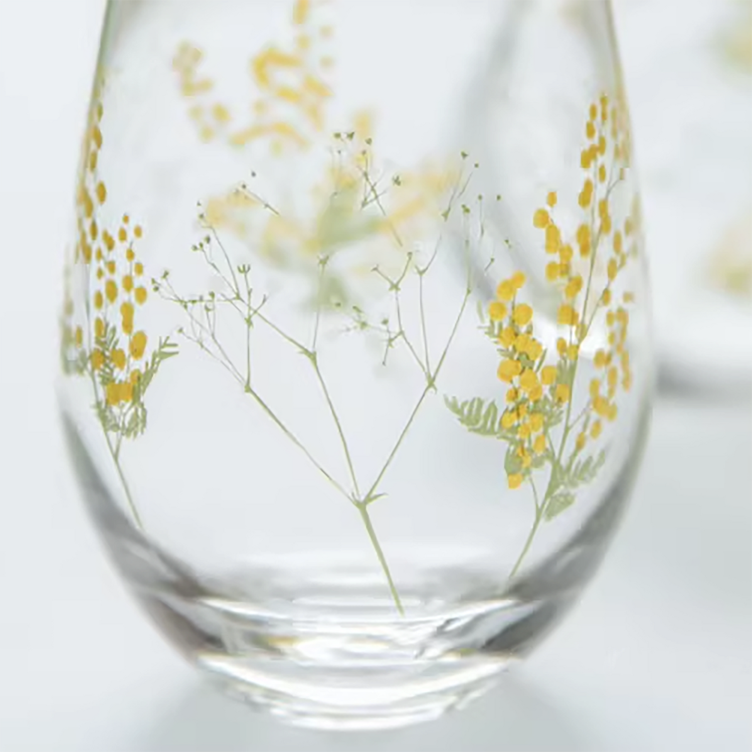 Verre Toyo-Sasaki motif mimosa et muguet