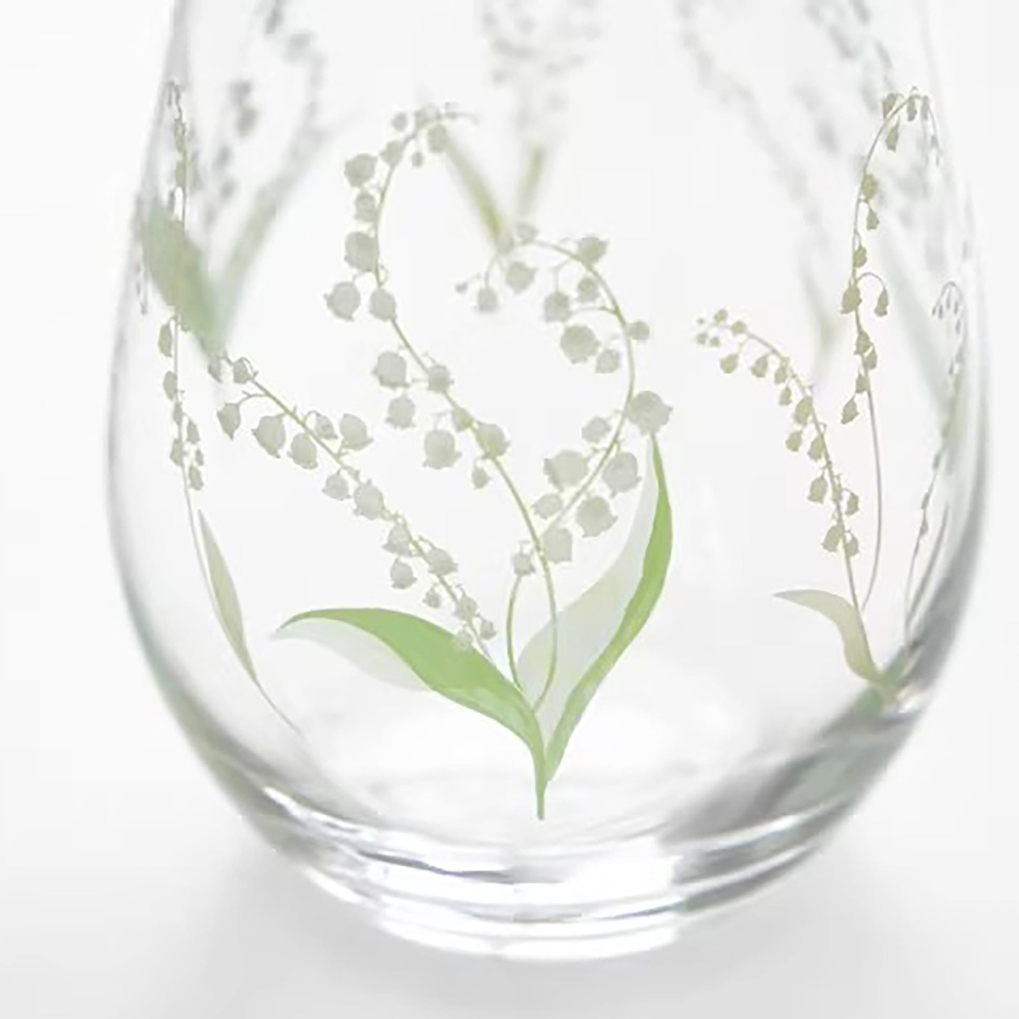 Verre Toyo-Sasaki motif mimosa et muguet