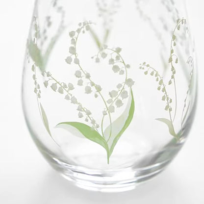 Verre Toyo-Sasaki motif mimosa et muguet