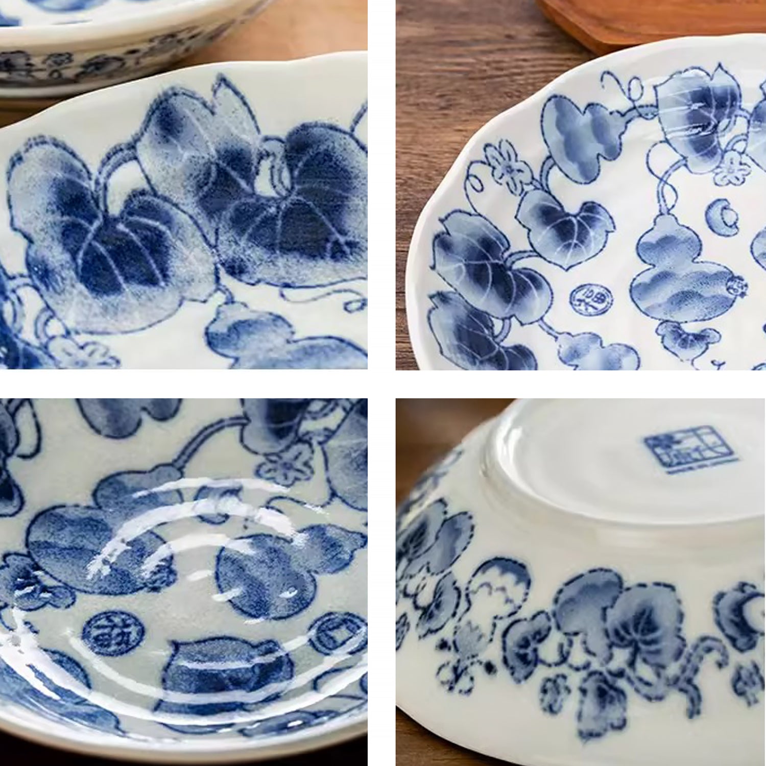 Vaisselle Minoyaki motif calebasse porte-bonheur