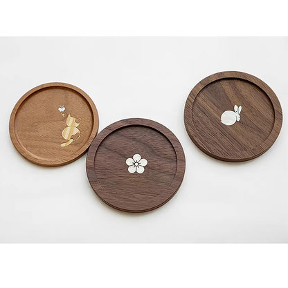 Dessous de verre en bois incrusté