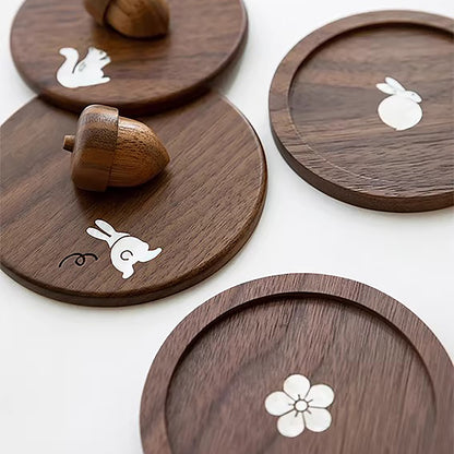 Dessous de verre en bois incrusté