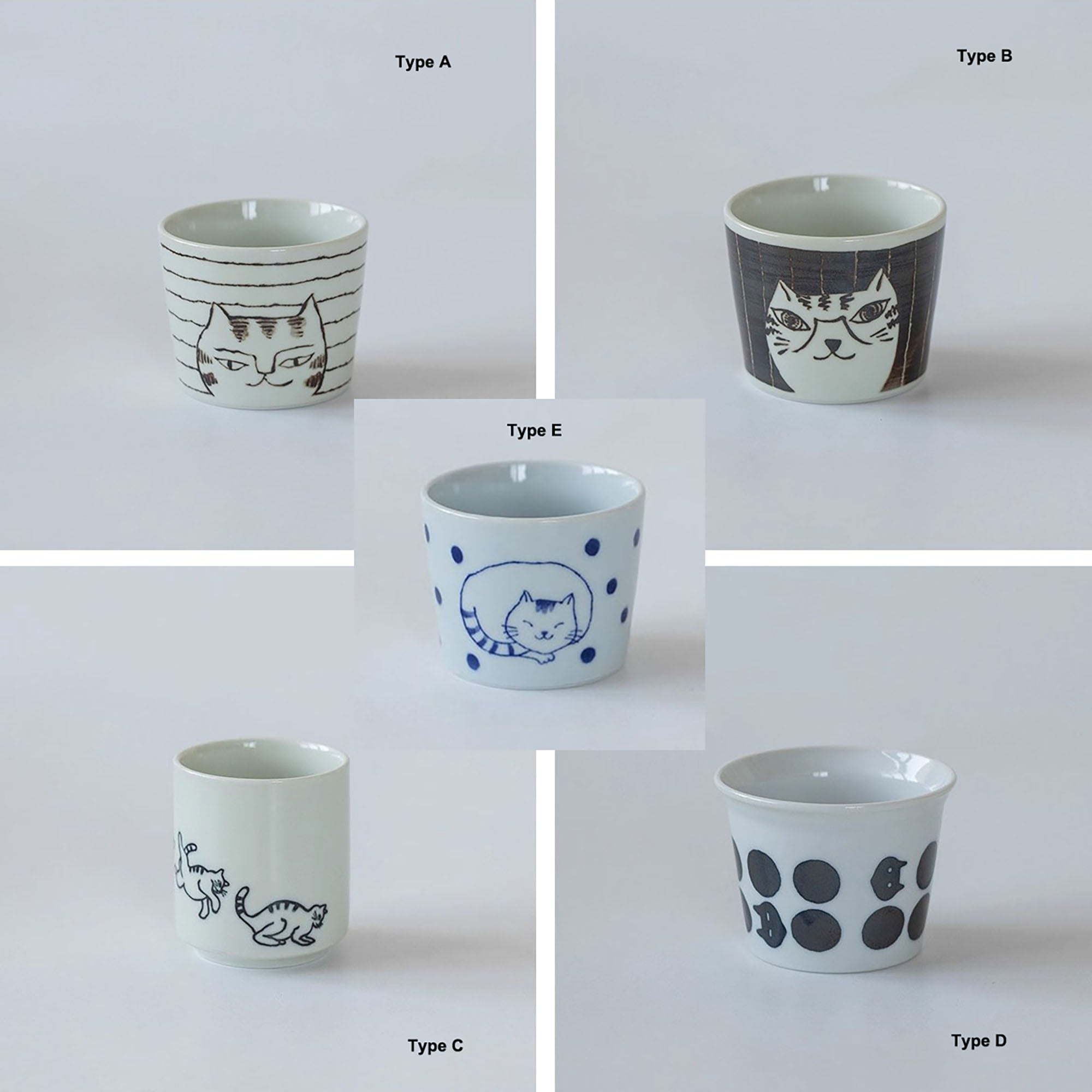 Minoyaki-Tasse mit „Katzen-Tagebuch“-Muster