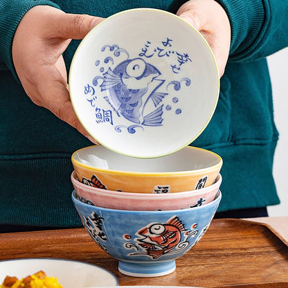 Bols à riz avec design bonheur japonais