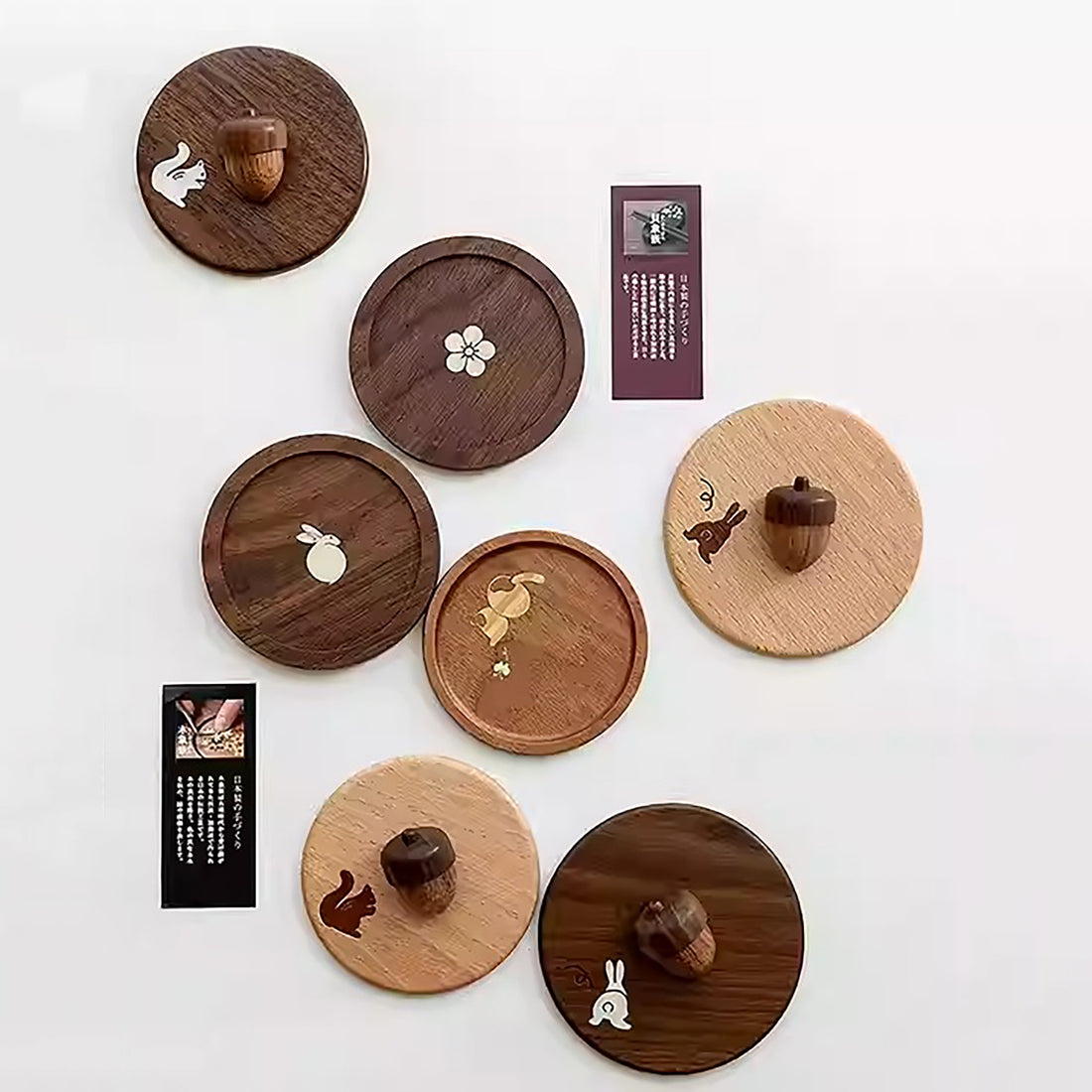 Untersetzer aus Holz mit Intarsien