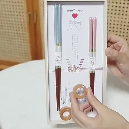 Baguettes Ishida en bois naturel avec coffret cadeau