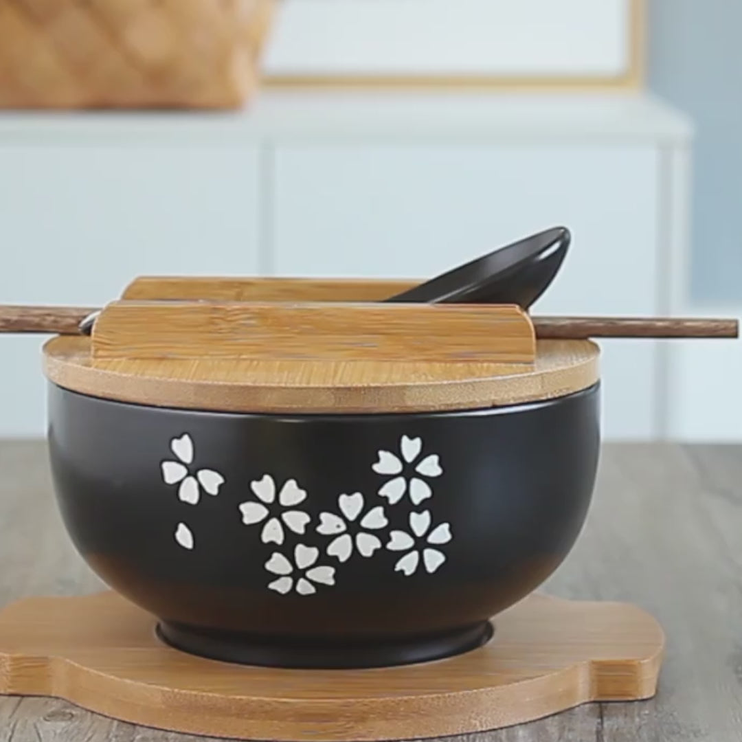 Ramen-Schale mit Bambusdeckel