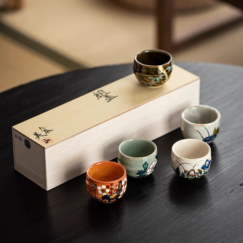 Ensemble de tasses à thé en céramique japonaise Kutani