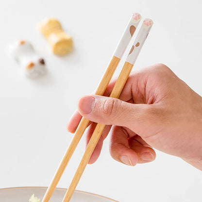 Baguettes en bois avec Design pattes de chat