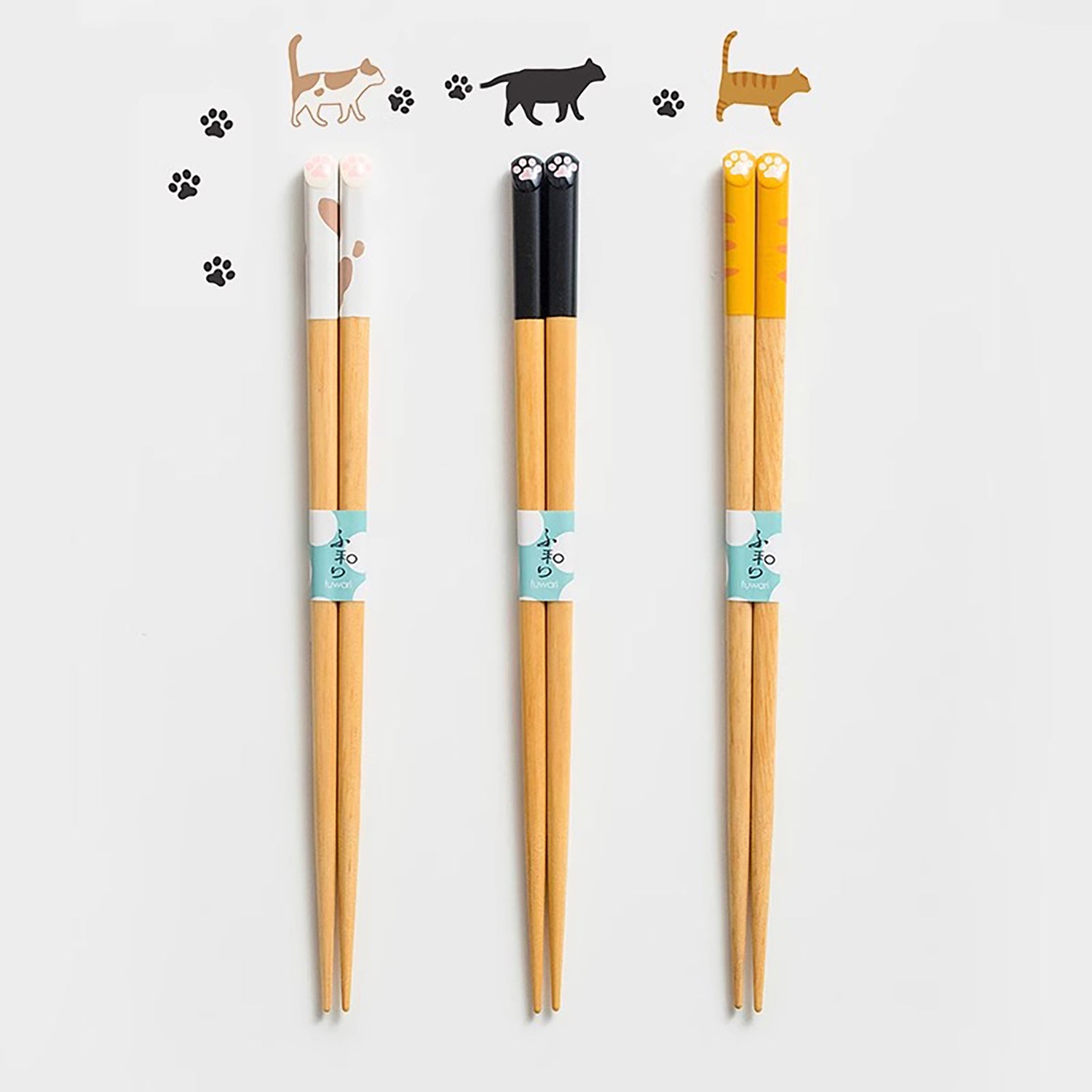 Baguettes en bois avec Design pattes de chat