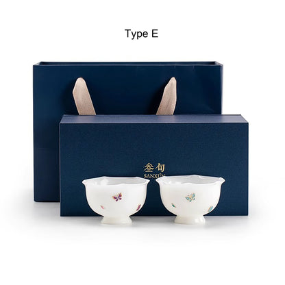 Tasse de maître en porcelaine jade et Ornée en argent